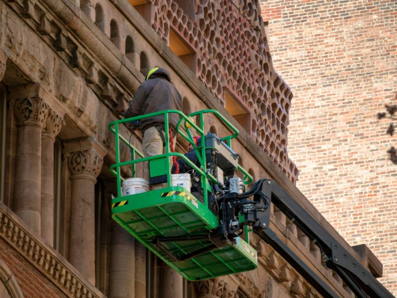facade refurbishment and masonry restoration on historic building