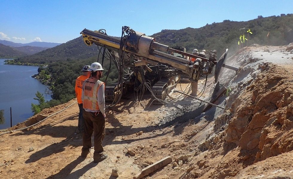 drilling assessment for slope stability in California