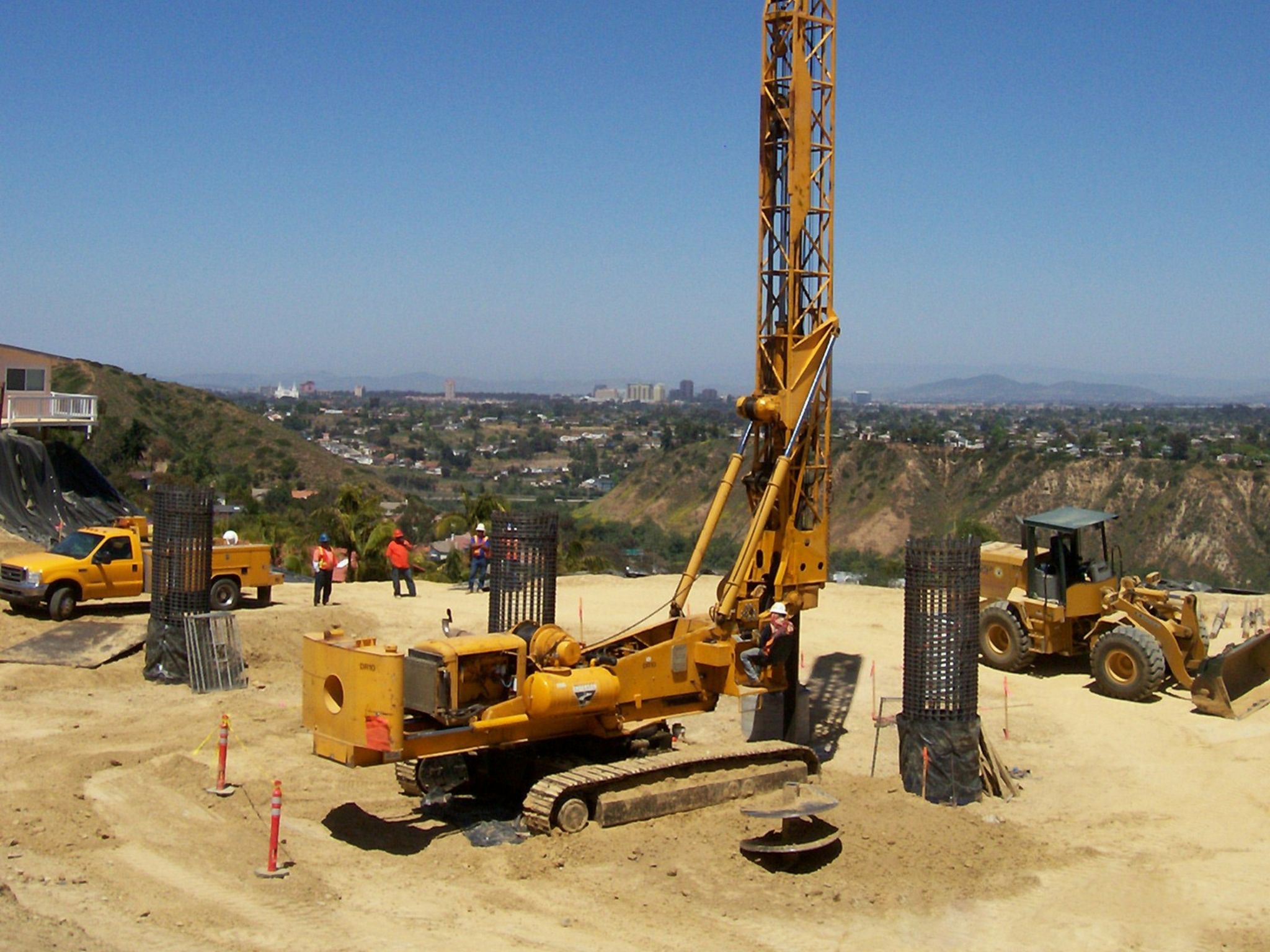 Machinery in front of Landslide