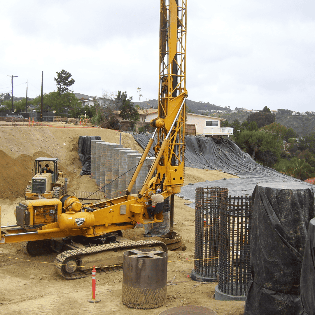 Machinery in front of Landslide