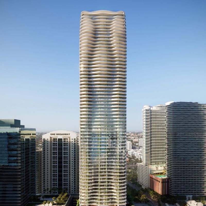 1428 Brickell Ave - Exterior Rendering Full rendering of the 1428 Brickell Ave building