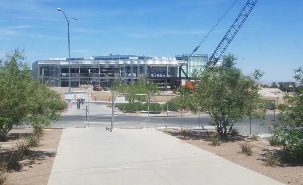 Henderson Events Center, Canopy construction, Steel framing, Safety scaffolding