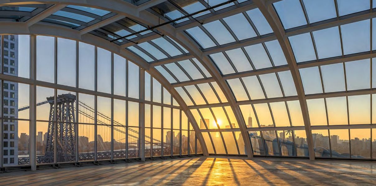 Domino Sugar glazed glass box structure