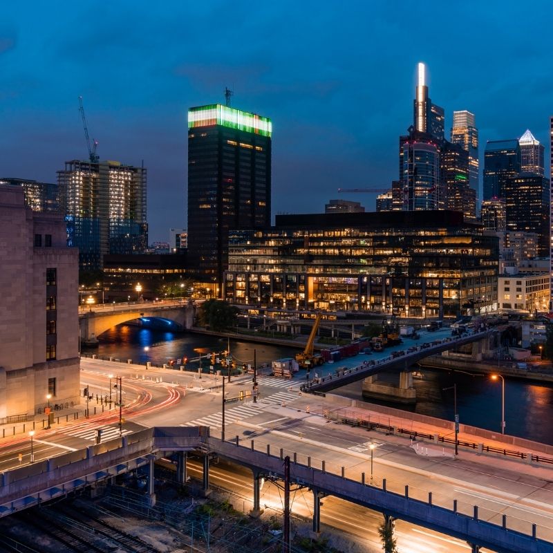 Chestnut Street Bridge Philadelphia engineering surveying