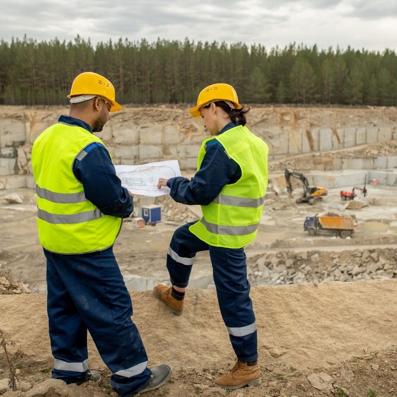 geotechnical engineers inspecting mining project