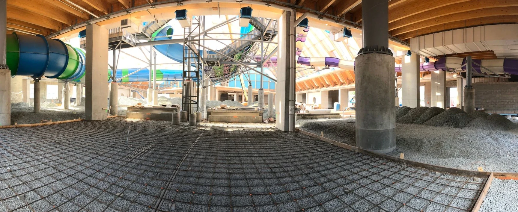 Foundation and structural construction work at The Kartrite Resort & Indoor Water Park, NY indoor water park facility