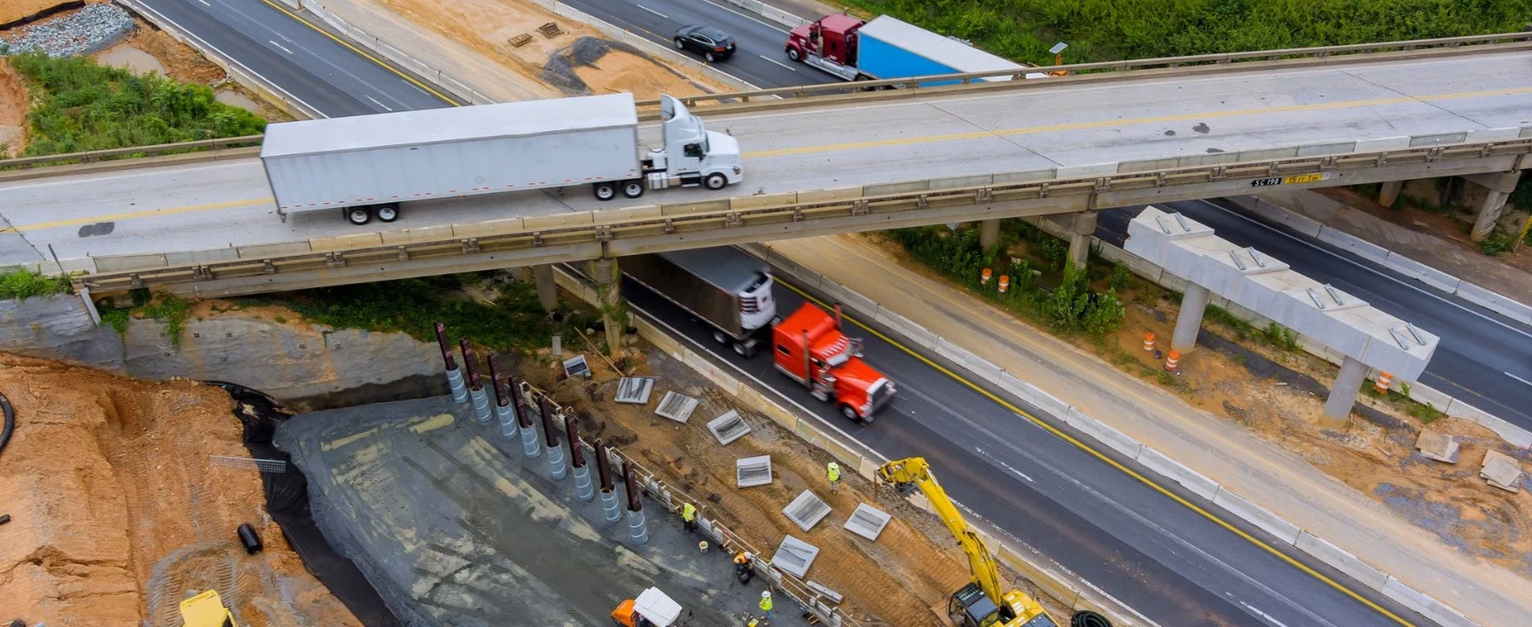 South Valley Parkway, PA: Highway and bridge construction with active earthwork, roadway improvements, and transportation infrastructure development in Luzerne County, Pennsylvania.