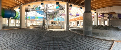 Foundation and structural construction work at The Kartrite Resort & Indoor Water Park, NY indoor water park facility