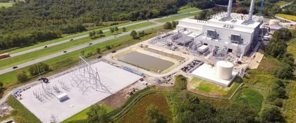 Aerial view of the CPV Valley Energy Center power generation facility and electrical infrastructure